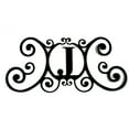 thumbnail image 1 of Bookishbunny Scrolled Iron Black Metal Letter Monogram Personalized Initial Wall Art Family Name Plaque Classic Decoration, 1 of 7