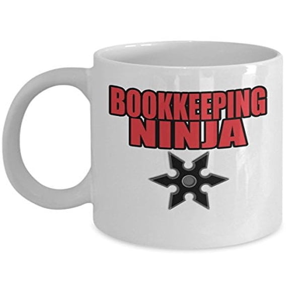 Bookkeeper 11 oz Coffee Mug - Ninja Design White Ceramic Gift