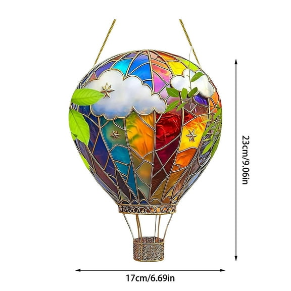 Bookker 1 Pcs Hot Air Balloon Solar Lantern Outdoor Garden Decor, Waterproof Hanging Solar Lantern with Flickering Flame Light for Yard Tree,Gift for Mom Lovers,9"x7"