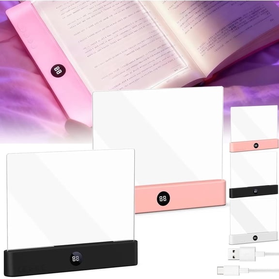 Booklight Rechargeable LED Reading Book Light with 3 Color Modes & Stepless Dimming, Eye Caring Page Light for Bed, for Book Lovers, Clip On Book Light for Night Reading