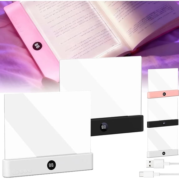 Booklight Rechargeable LED Reading Book Light with 3 Color Modes & Stepless Dimming, Eye Caring Page Light for Bed, for Book Lovers, Clip On Book Light for Night Reading