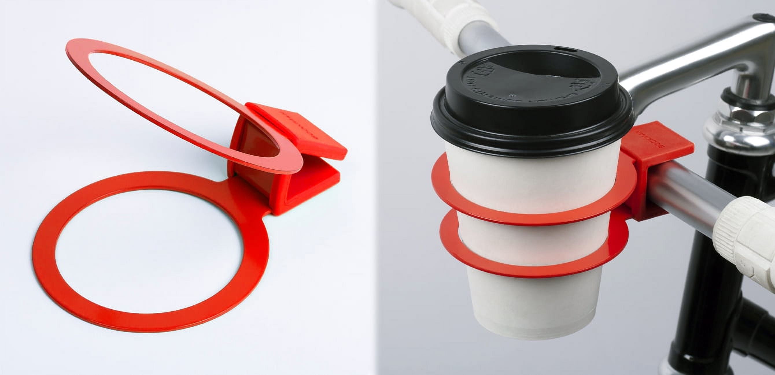 Bookman Bicycle Cup Holder for Handlebars RAGING RED Commuter Cruiser City Bike