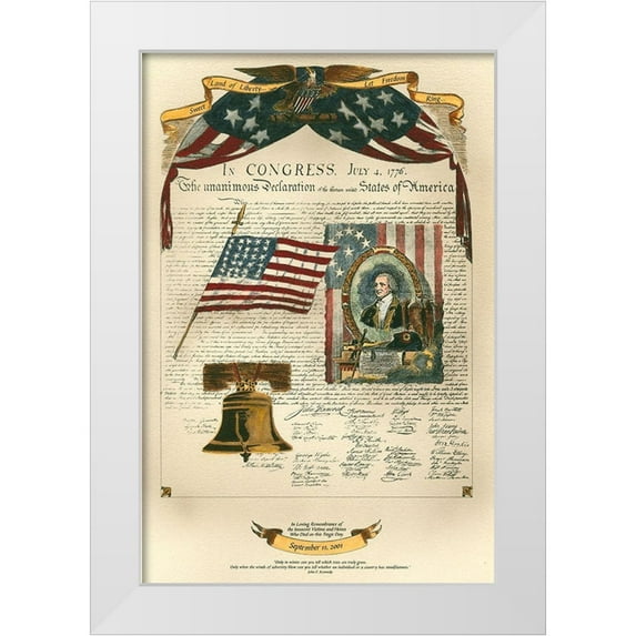 Bookman, D. 17x24 White Modern Wood Framed Museum Art Print Titled - Let Freedom Ring II