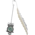 thumbnail image 1 of Bookmark Glow in The Dark Bookmark Luminous Book Markers Metal Book Lovers Graduation Gifts(silver Luminous owl 2), 1 of 6