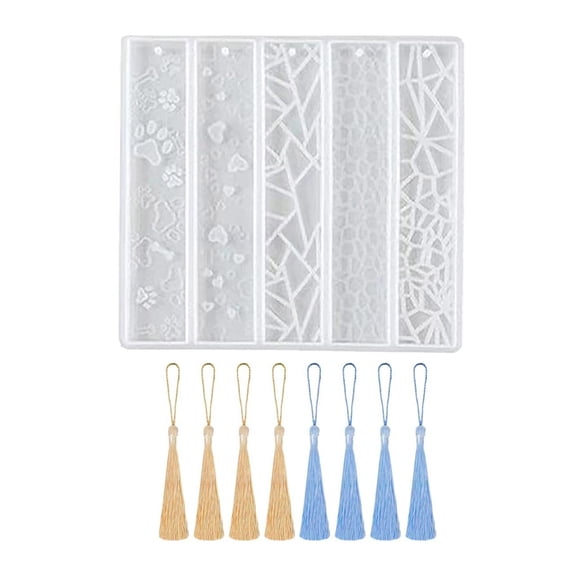 Bookmark Mold Kit with Bulk Rectangle Silicone Bookmark Mold Epoxy Resin Casting Geometry Paw Silicone Mold