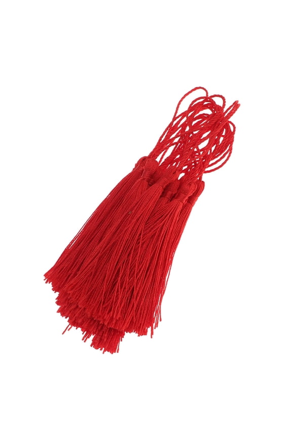 Polyester DIY Tassel for Jewelry Making and Home Decoration Red Color Perfect for Crafts 10 Pieces