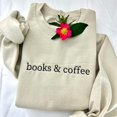 thumbnail image 1 of Books And Coffee Embroidered Sweatshirt, 1 of 1