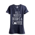thumbnail image 1 of Books And Coffee Women's Fashion Relaxed T-Shirt Tee Heather Navy Large, 1 of 3