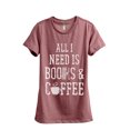 thumbnail image 1 of Books And Coffee Women's Fashion Relaxed T-Shirt Tee Heather Rouge Medium, 1 of 3
