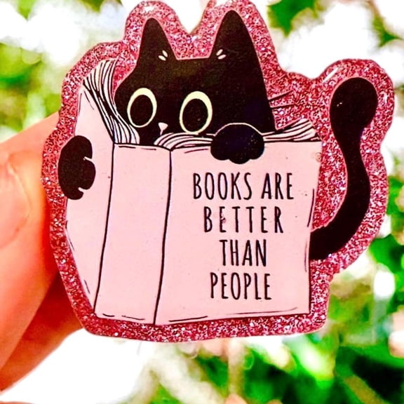 Books Are Better Than People Pop Socket Funny Cat Reader Phone Grip, Book Lover Gift, Cute BookTok Reader Accessory, Pop Socket