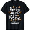 thumbnail image 1 of Books Are My Love Language Cute Sunflower Book Reader T-Shirt, 1 of 3