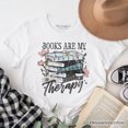 thumbnail image 1 of Books Are My Therapy Floral Vintage T-Shirt, Reading Aesthetic Tee for Bookworms, 1 of 10