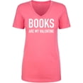 thumbnail image 1 of Books Are My Valentine Womens V-Neck Tee, 1 of 2