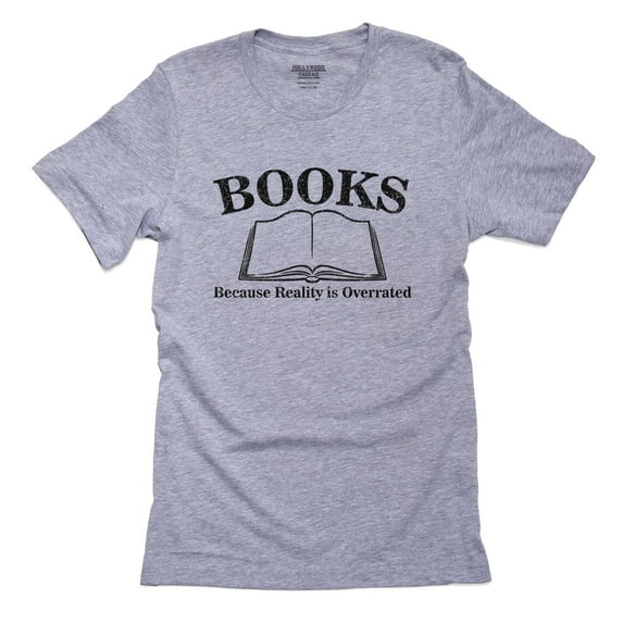 Books Because Realty Is Overrated - Reading Love Men's Grey T-Shirt