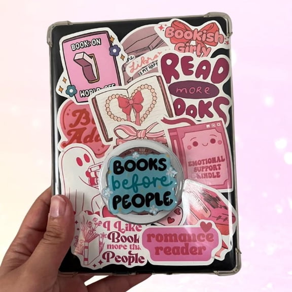 Books Before People Acrylic Phone Grip: In Love With Books Popsocket, Griptok for Bookworms