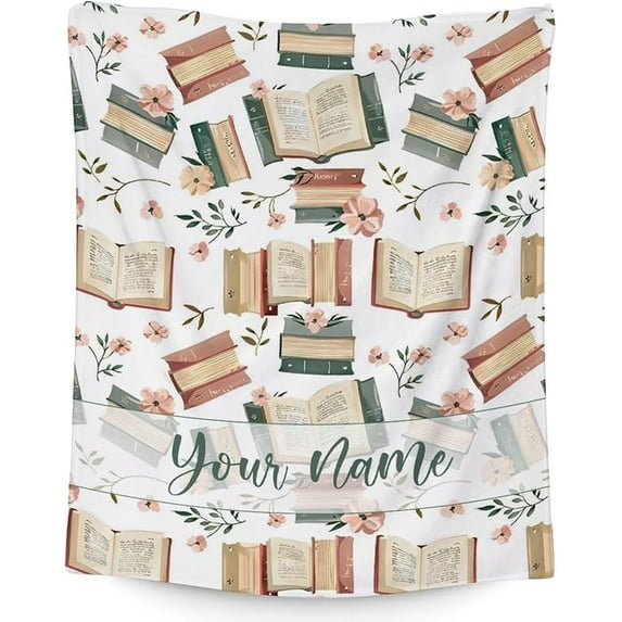 Books Blanket Gifts for Book Lovers - Vintage 50x60 Inches Reading Throw Blanket for Library - Soft Fuzzy Comforter for Couch Sofa Bed - Bedroom Decor for Read Lovers