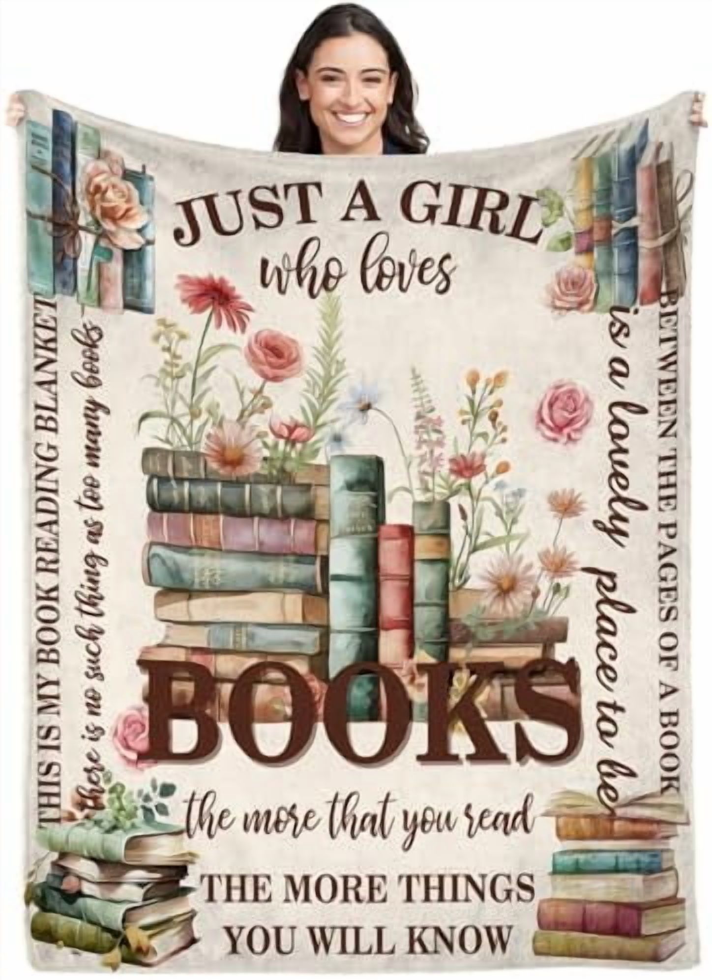 Books Blanket for Book Lover,Lightweight Book Throw Blankets for Girl