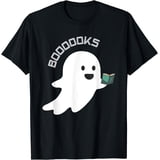 Books Boo Ghost Reading Halloween Book Lover Design T-Shirt , Vintage T ...