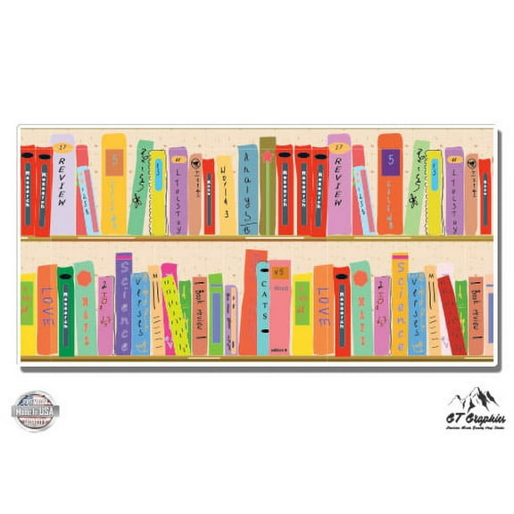 Books Book Books! - 5" Vinyl Sticker - For Car Laptop I-Pad - Waterproof Decal