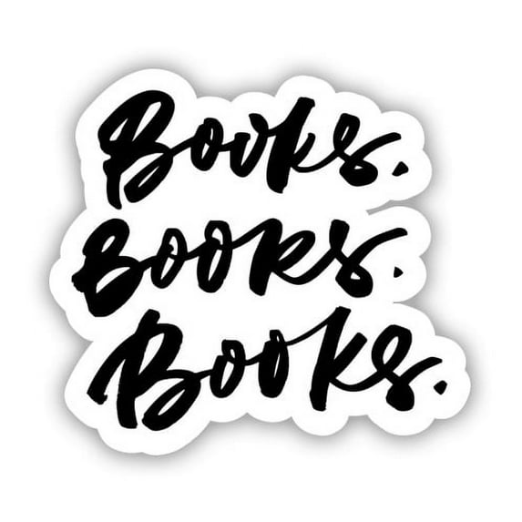Books Books Books - 3" Vinyl Sticker - For Car Laptop I-Pad Phone Helmet Hard Hat - Waterproof Decal