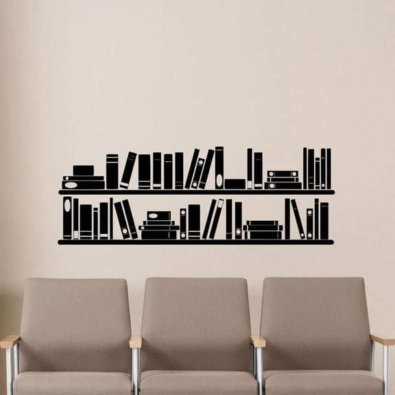 Books Bookshelf Wall Vinyl Decal Reading Room Library School Classroom Sticker Office Home Kids Room Nursery Mural Poster 3 118x42cm