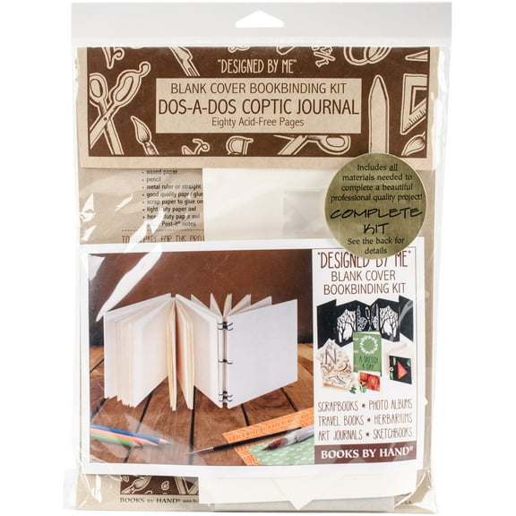 Books By Hand Designed By Me Blank Cover Bookbinding Kit-Dos-A-Dos Coptic Journal Ivory 4.25x4.25