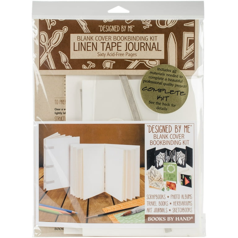 Books by Hand Designed by Me Blank Cover Bookbinding Kit Linen Tape Journal, Ivory 5x7