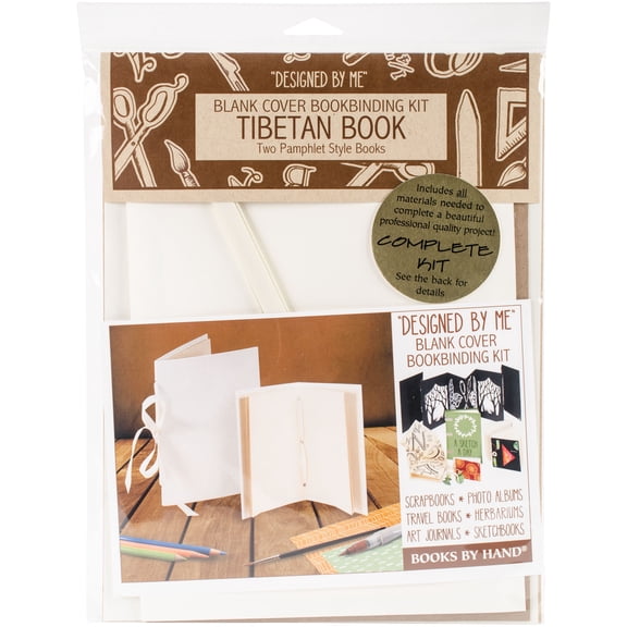Books By Hand Designed By Me Blank Cover Bookbinding Kit-Tibetan Book, Ivory 4.25x6.5 & 5x7.5