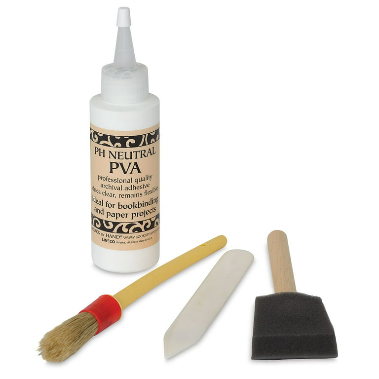  Books by Hand Archival PVA Glue Adhesive Kit for Bookbinding,  Scrapbooking, Journaling, Craft Making, Projects. Includes PVA Glue, Glue &  Foam Brush, Bone Folder, Container. : Arts, Crafts & Sewing