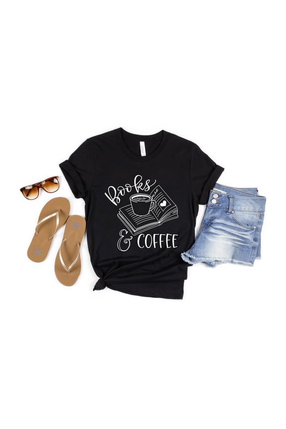 Books Coffee Lover Librarian Reading Library Bookish T-Shirt - All Size S-5XL