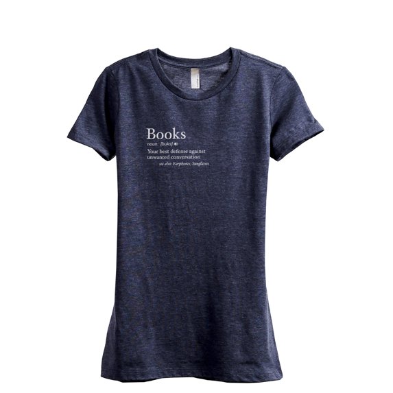 Books Definition Women's Fashion Relaxed T-Shirt Tee Heather Navy 2X-Large