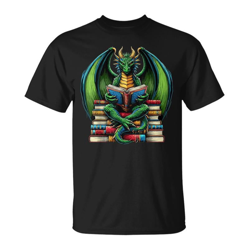 Books Dragon Reading Book TShirt - Walmart.com