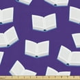 thumbnail image 1 of Ambesonne Books Fabric by the Yard Upholstery, Open Books Scattered Around, 2 Yards, Indigo White and Blue, 1 of 4