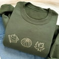 thumbnail image 1 of Books Fall Leaves And Coffee Embroidered Sweatshirt, 1 of 2