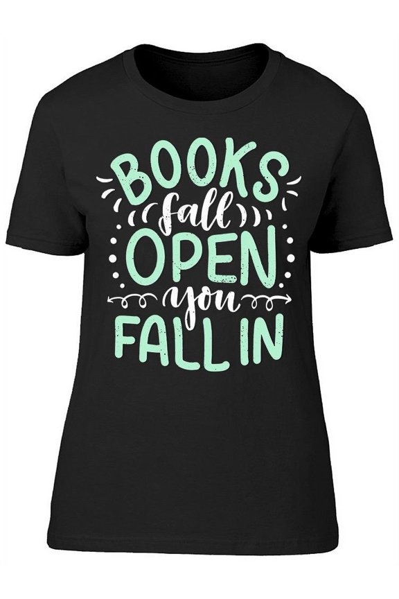 Books Fall Open T-Shirt Women -Image by Shutterstock, Female Large