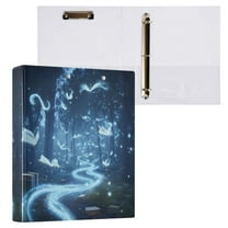 Books Flying 3 Ring Hardcover Binders 1.5in Round Rings for Letter-Size Folder Paper Organizer Pockets for Office Student Recipe