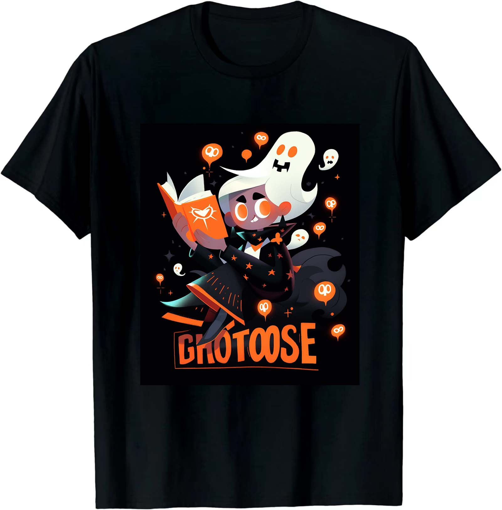 Books Ghost Funny Halloween Teacher Book Library Reading Tee - Walmart.com