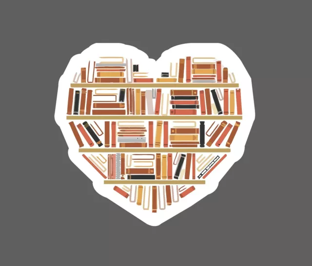 Books Heart Sticker Knowledge Waterproof Sticker Phone Decal Water ...