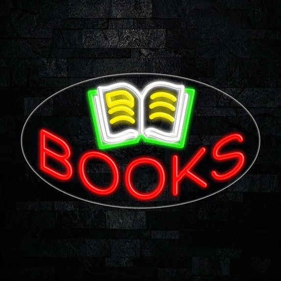 Books LED Neon Sign 28"L x 16"H #34497