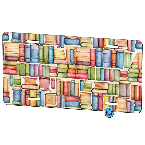 Books Library Reader Reading Metal Novelty License Plate