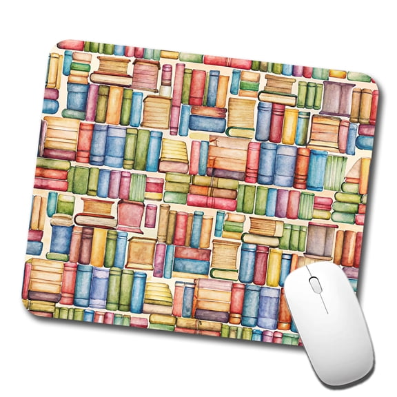 Books Library Reader Reading Mouse Pad Low Profile Gaming Mat