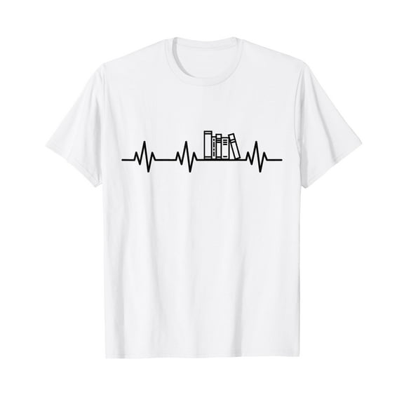 Books Lifeline Heartbeat Funny Literary Book English Teacher T-Shirt