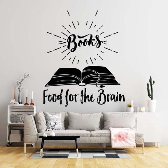 Books Quotes Wall decal Library Bookshelf Reading room Book store Textbook Education Wall Sticker Room Decor Vinyl Decal 50x42cm