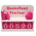 thumbnail image 1 of Books Read Counter & Tracker - Manual Flip Number Display for Bookshelf,3D Book Counter, Reading Goal Progress, Decorative (Rose red), 1 of 4
