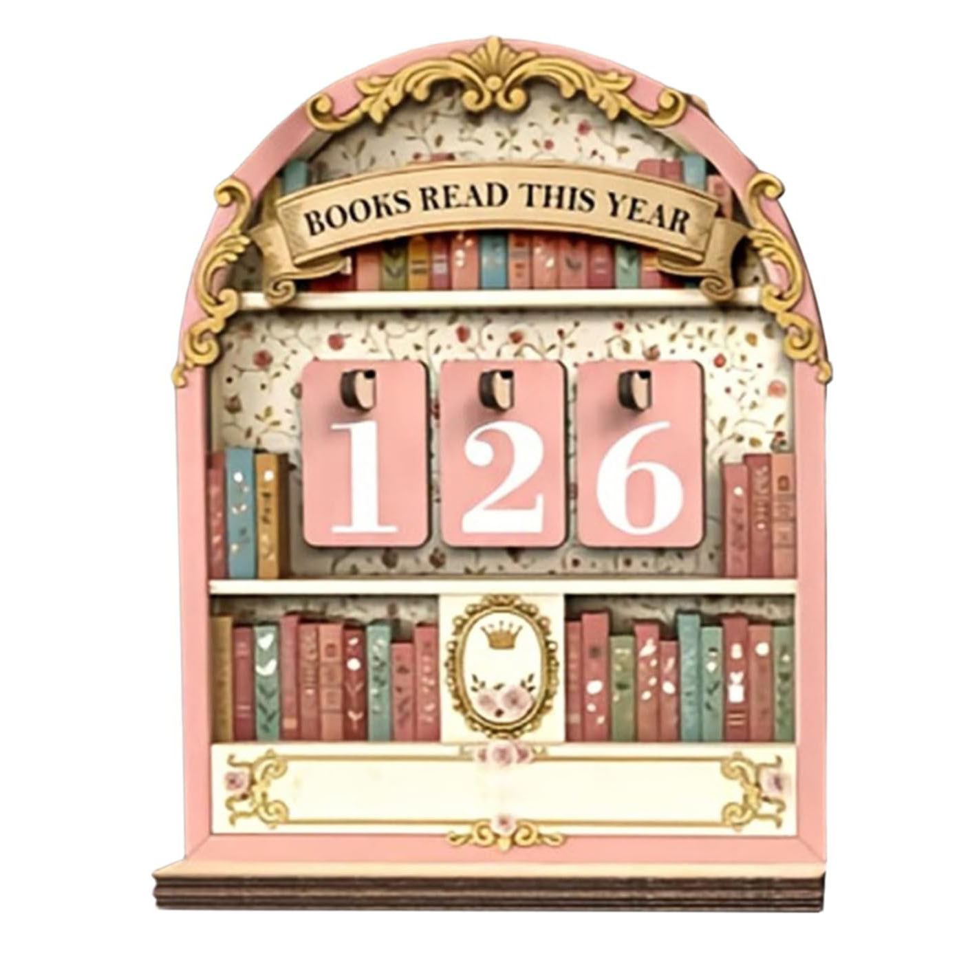 Books Read Counter Tracker - Wooden Reading Progress Sign for Home ...