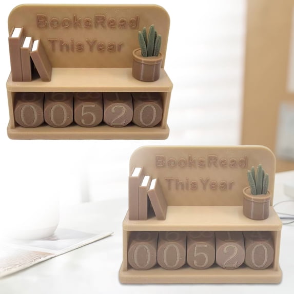 Books Read This Year Sign,3D Printed Books Read This Year,Pratical Reading Challenge Bookshelf Decor,Modern Reading Counter For Library Decor,Teachers,Readers, Writers, D