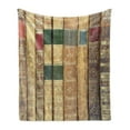 thumbnail image 1 of Books Soft Flannel Fleece Throw Blanket, Macro Photo of Grunge Antique Novels Historical Published Elements Print, Cozy Plush for Indoor and Outdoor Use, 50" x 60", Multicolor, by Ambesonne, 1 of 6