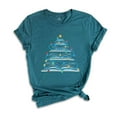 thumbnail image 1 of Books Tree Christmas Shirt, Cute Christmas Tee, Christmas Gift, Book Lover Christmas Tee, Bookworm Tee, Gift For Teacher, 1 of 1