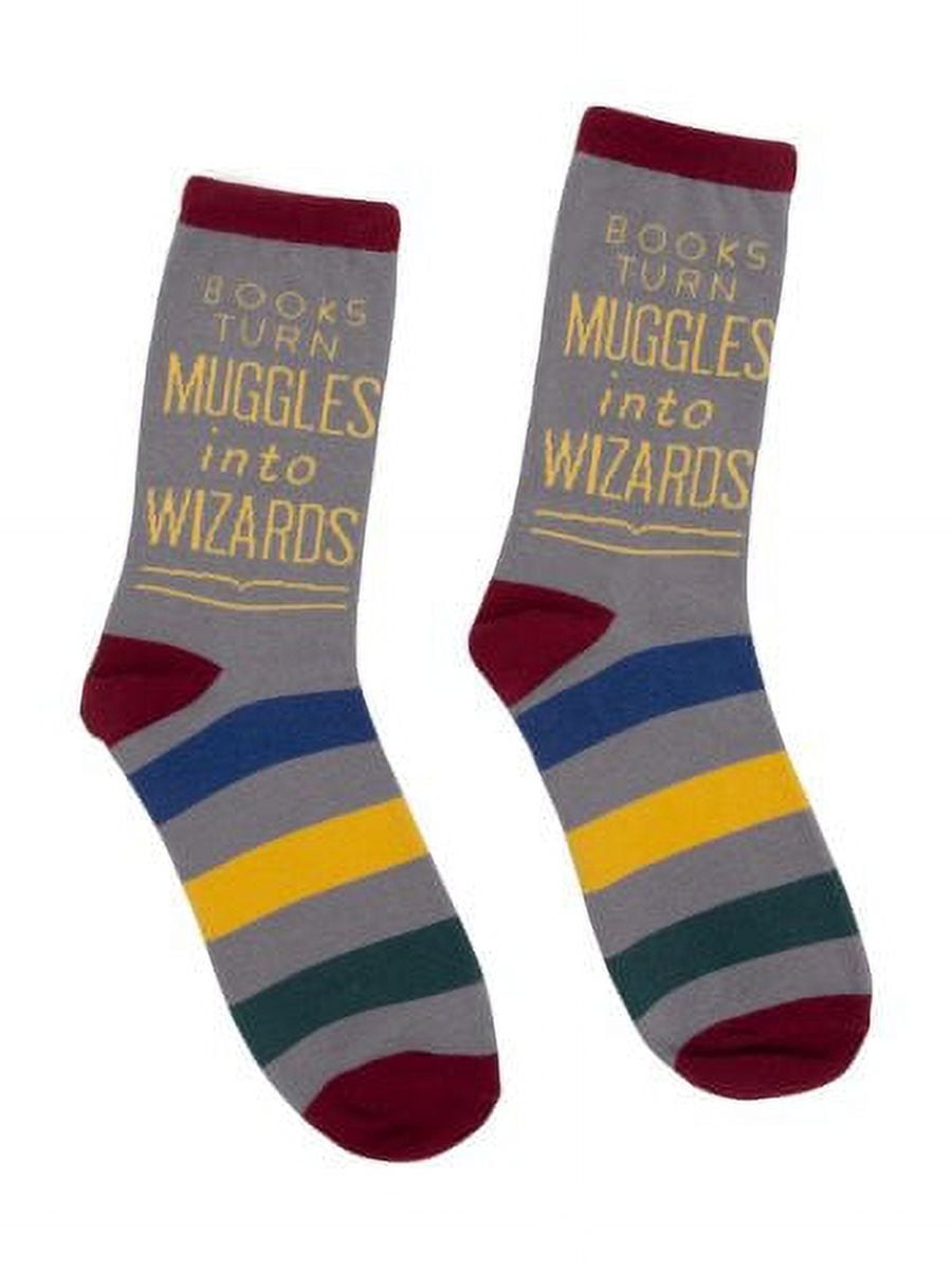OUT OF PRINT Books Turn Muggles into Wizards Socks - Large