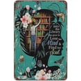 thumbnail image 1 of Books Wall Art,Into The Library She Goes to Lose Her Mind And Find Her Soul Poster,Gift For Girl Lover Book,Home Bar Kitchen Coffee Man Cave Garage Wall Decor Art Tin Sign 12x8 Inch, 1 of 5